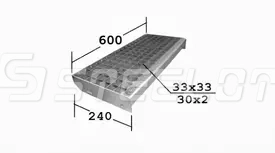 Ступени из прессованного настила P 600х240х30х2