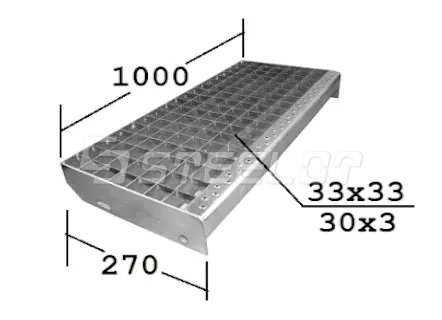 Ступени из прессованного настила P 1000х270х30х3