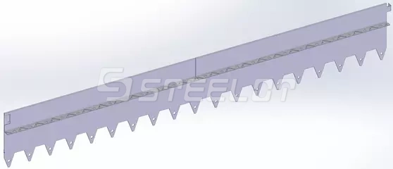 Разделитель-бордюр T-образный 1200-175-21,6-2, AISI 304