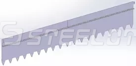 Разделитель-бордюр T-образный 1200-240-21,6-2, AISI 304