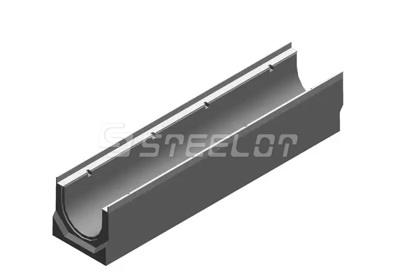 Бетонные водоотводные лотки SteePro DN160 с уклоном 0,5%