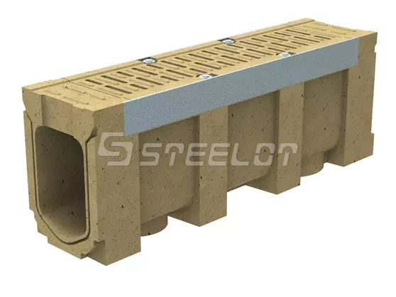 Моноблок полимербетонный ревизионный с полимербетонной решеткой SteeBlock DN110 H150, кл. Е600