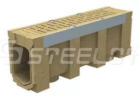 Моноблок полимербетонный ревизионный с полимербетонной решеткой SteeBlock DN110 H320, кл. Е600