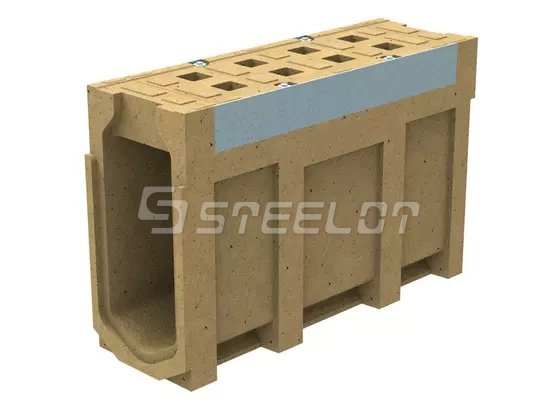 Моноблок полимербетонный ревизионный с полимербетонной решеткой SteeBlock DN150 H360, кл. Е600